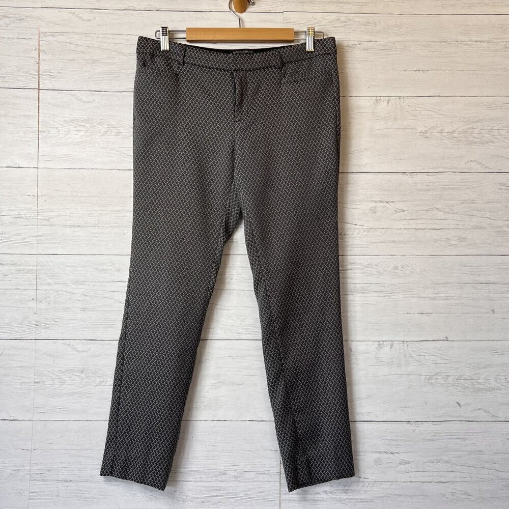 Banana Republic Dress Pants Womens Size 8 Gray Sloan Fit Chevron Cropped Tapered